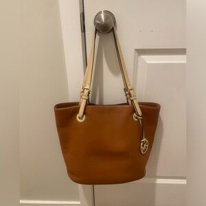 Michael Kors brown leather tote bag